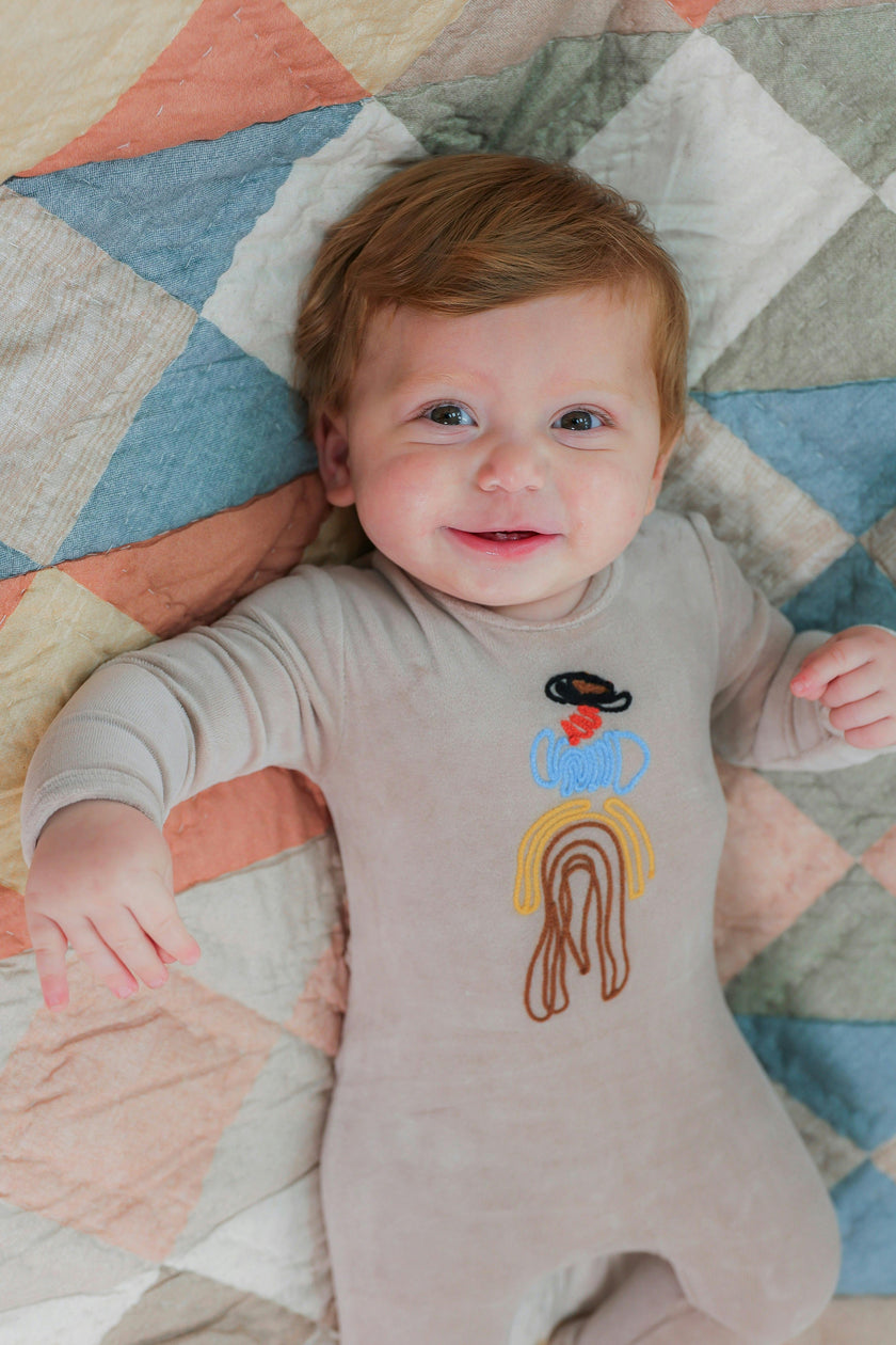 Cowboy Embroidered Snap Front Romper