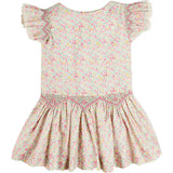 Adelaide Floral Smocked Cap Sleeve Drop Waist Dress in Pink (4-12yrs)