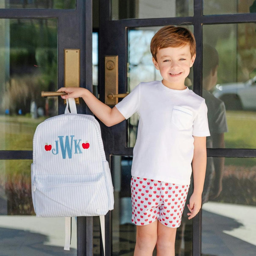 Walker Boys' Short Set - Schoolhouse Apples Blue