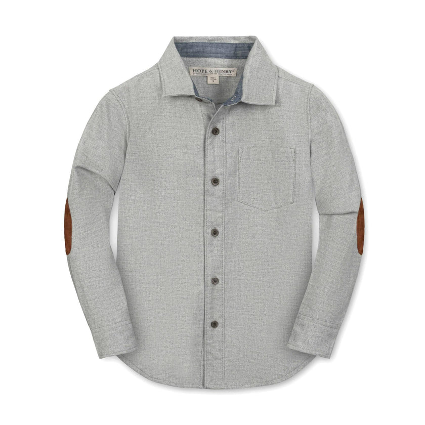 Organic Flannel Shirt with Elbow Patches