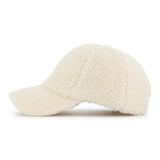 Cream Shearling Logo Cap