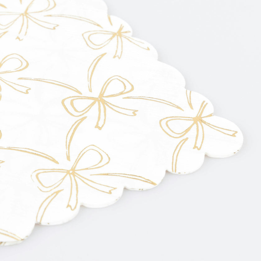 Gold Bow Small Napkins