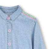 Light Denim Embroidered Dress