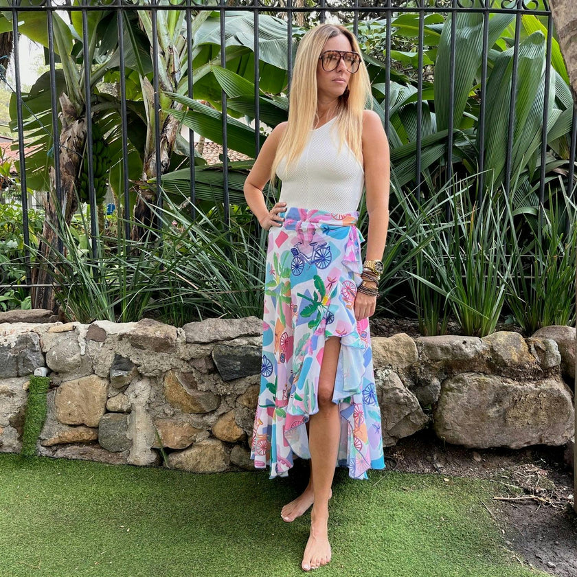 Women's Wrap Skirt - Puerto Viejo Print