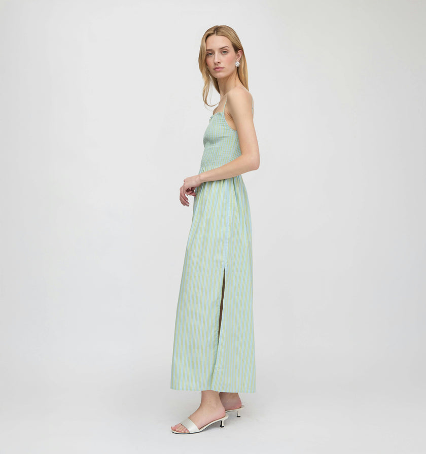 The Isabel Nap Dress - Blue/Green Stripe