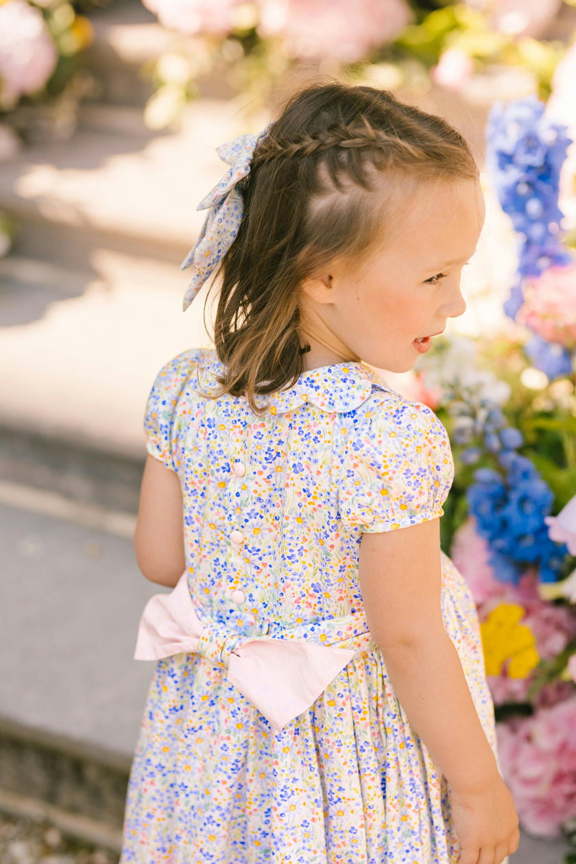 Ondine Blue Floral Smocked Dress