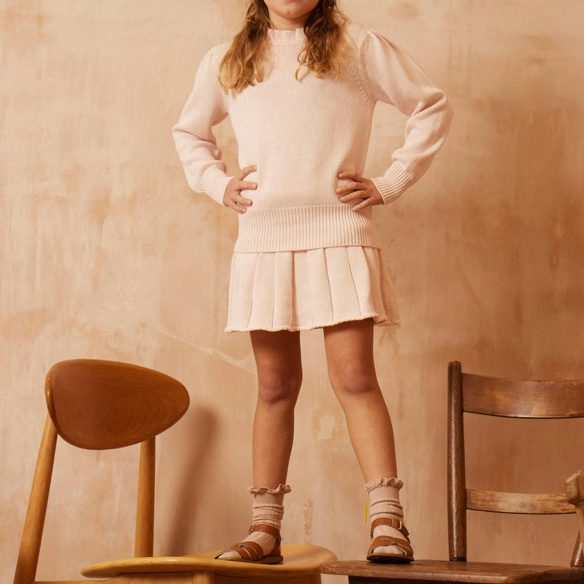 Ruffled Collared Jumper | Blush