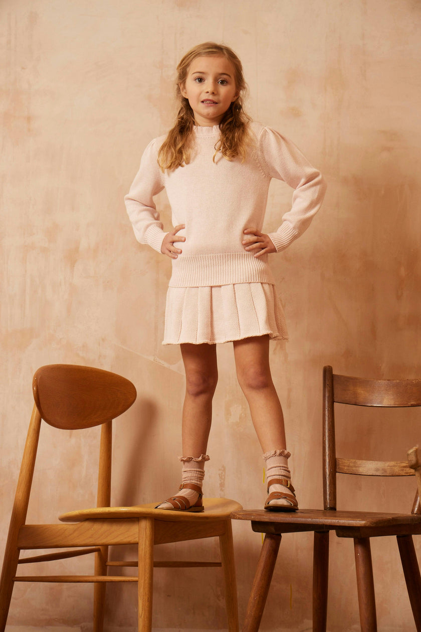 Ruffled Collared Jumper | Blush