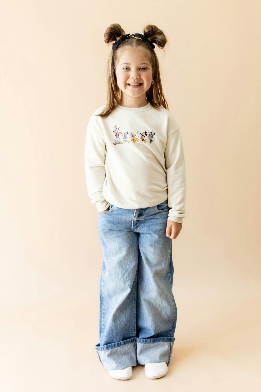 Sweatshirt in Mickey and Friends on Ecru