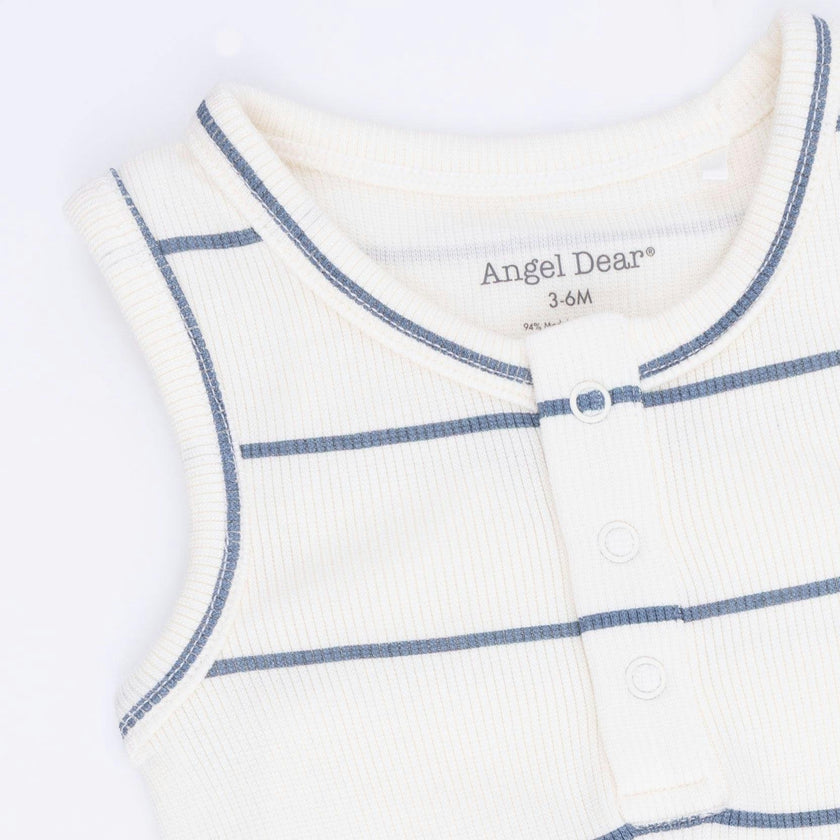 Vintage Stripe - Henley Shortie Romper