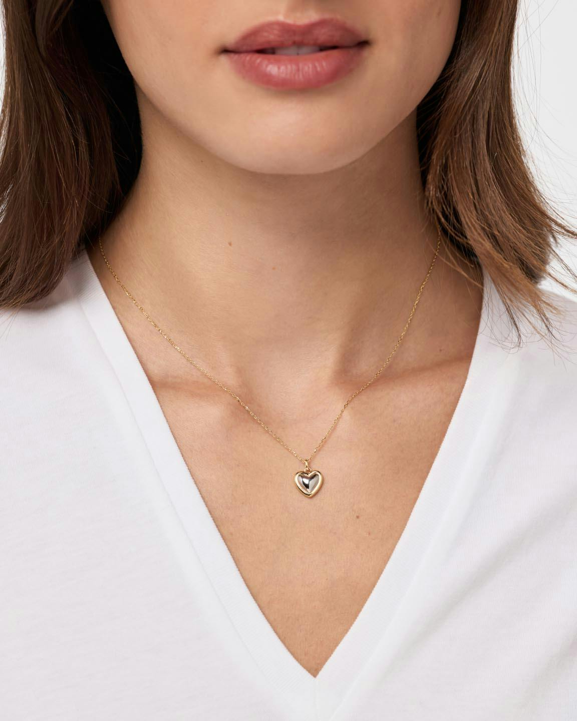 Gold Pendant - Lev Small Two Tone
