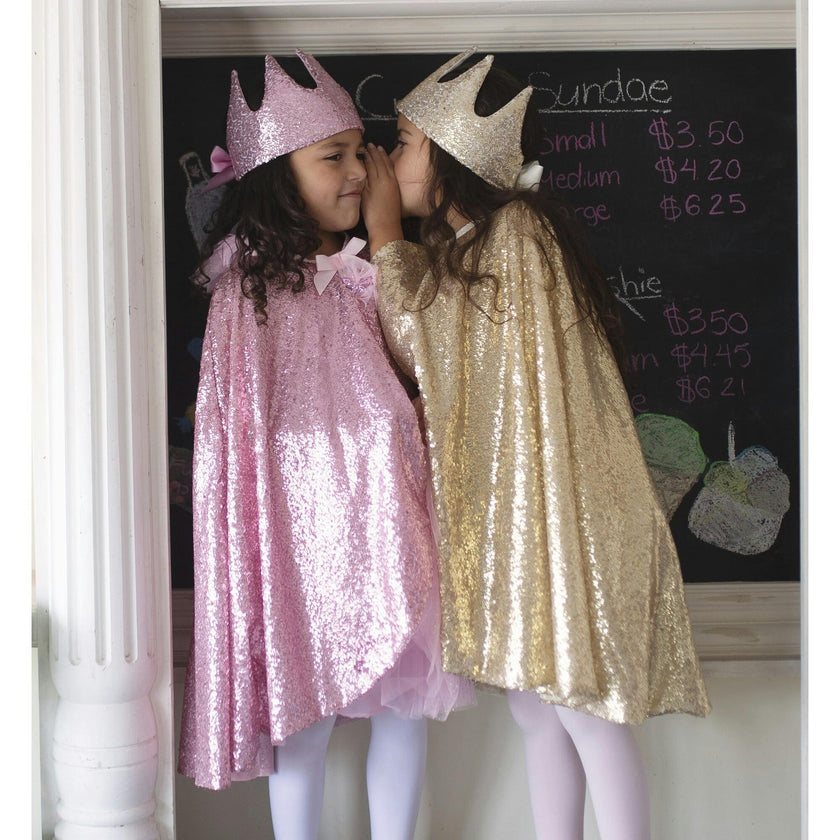 Precious Sequins "Gold" Cape & Crown Bundle