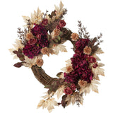 Autumn Romance - Harvest Hydrangea, Mauve Ranunculus, Seeded Eucalyptus Fall Front Door Wreath