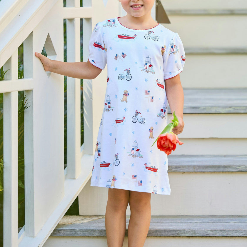 Printed T-Shirt Dress - Coastal Summer