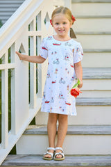 Printed T-Shirt Dress - Coastal Summer
