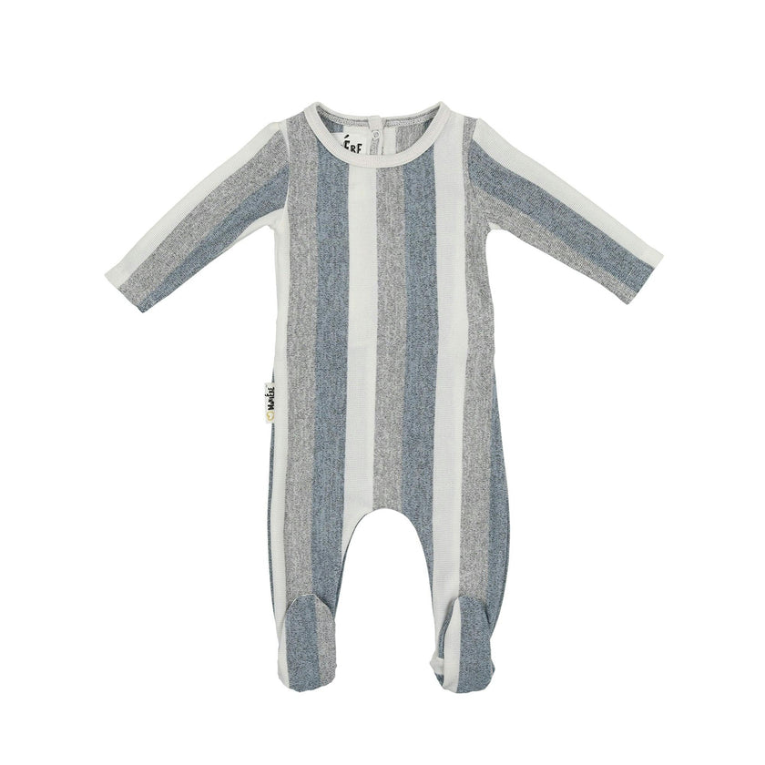 Striped Sweater Knit Long Sleeve Footie