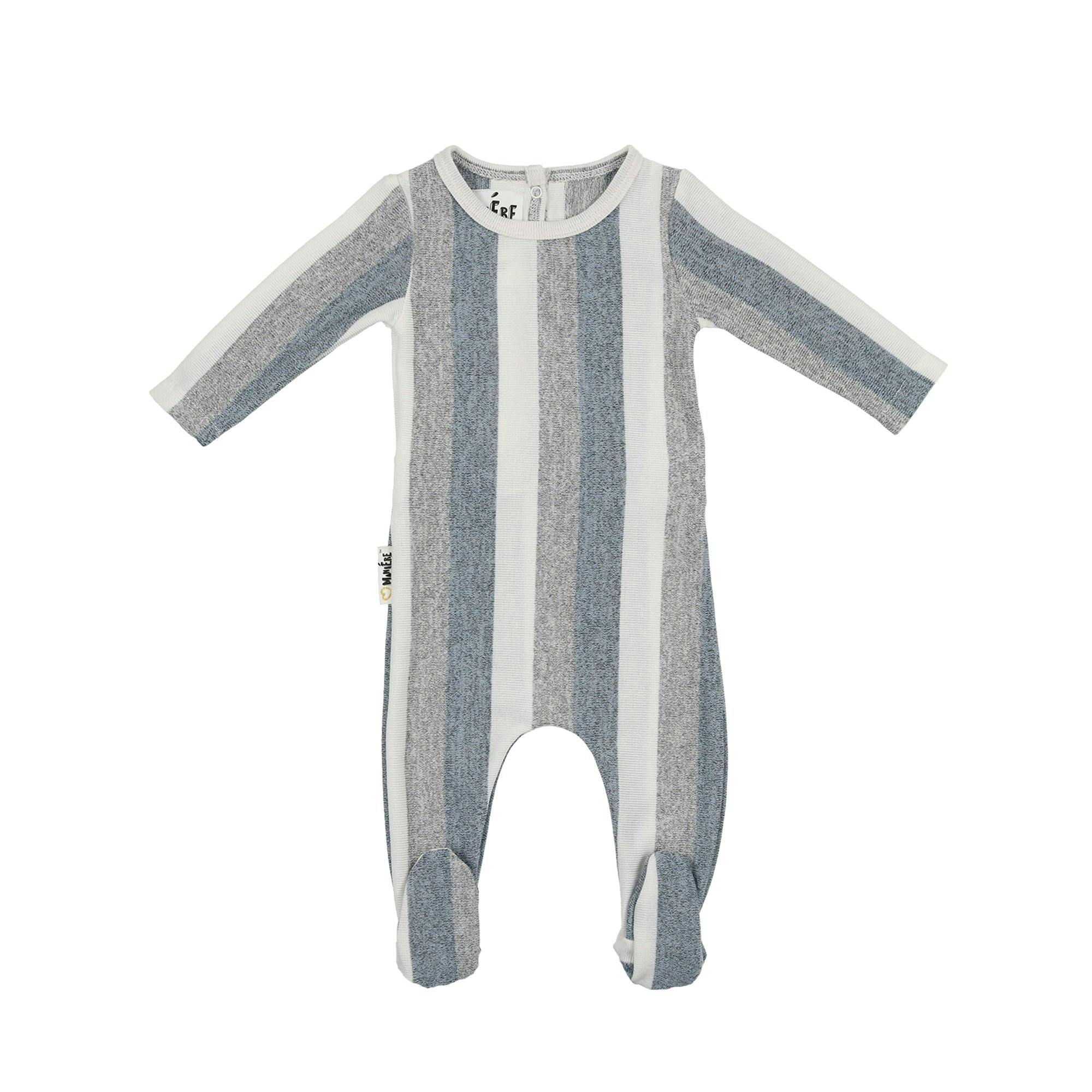 Striped Sweater Knit Long Sleeve Footie