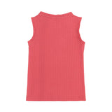 Girls Poppy Red Ruffle Pointelle Tank