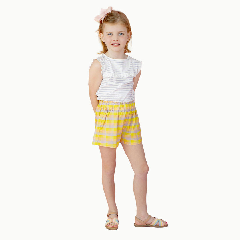 Eyelet Lace Tank in Purple Heart Stripe