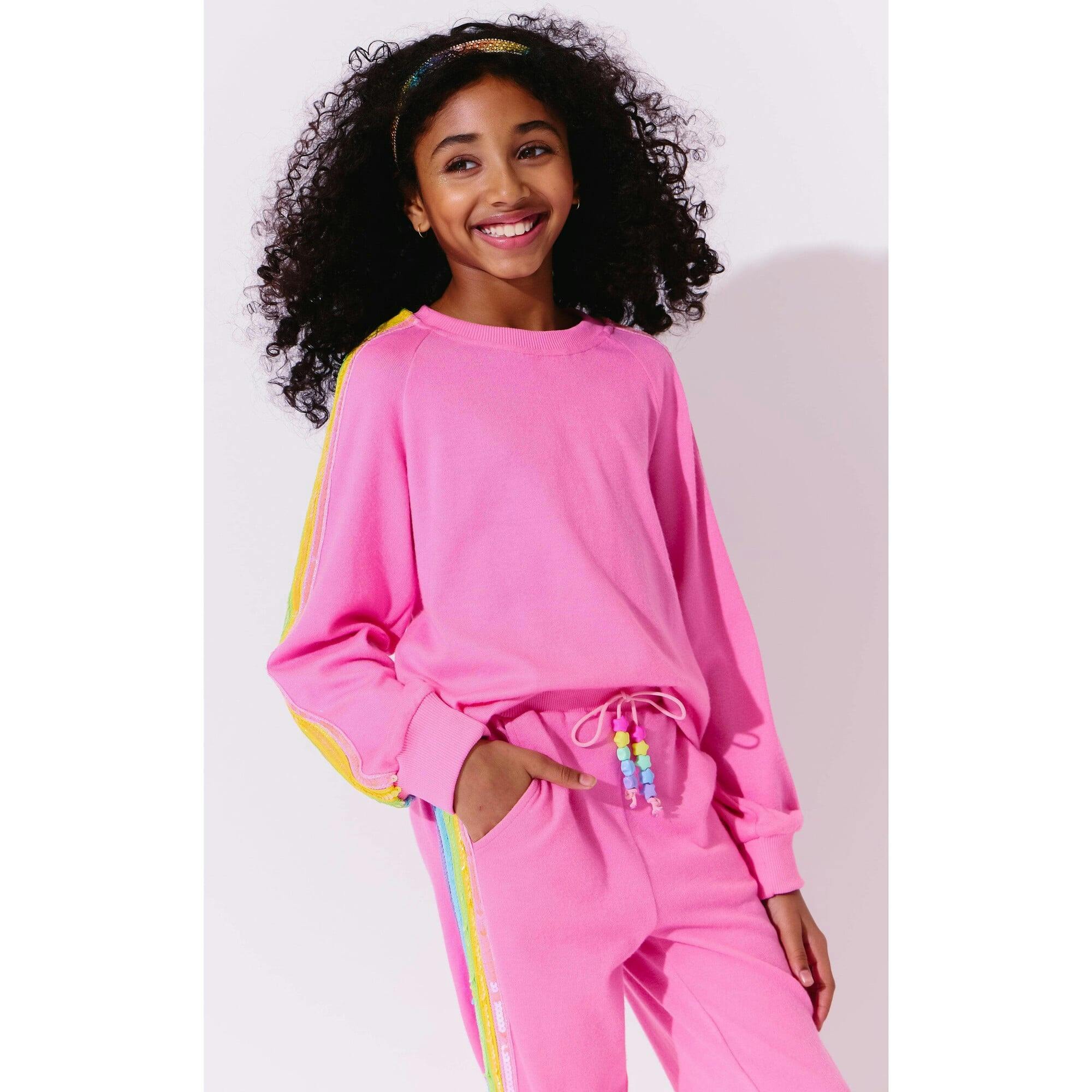 Pink Rainbow Sequin Set