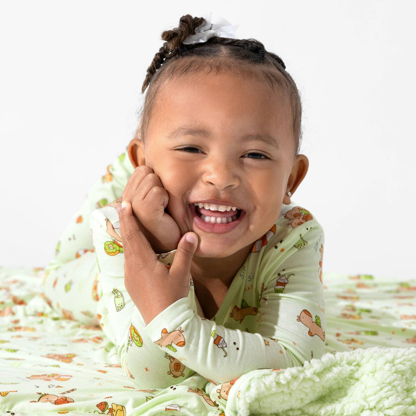 Capybara Boba Bamboo Kids Pajamas
