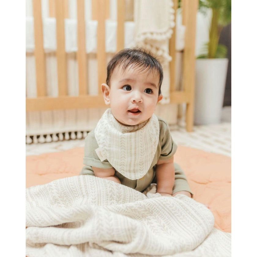 Willow 3-pc. Muslin Baby Bib Set (Copper/Leaf)