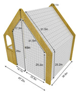Flair | Indoor Wooden Playhouse with Desk, Chair & Chalkboard for Toddlers and Kids