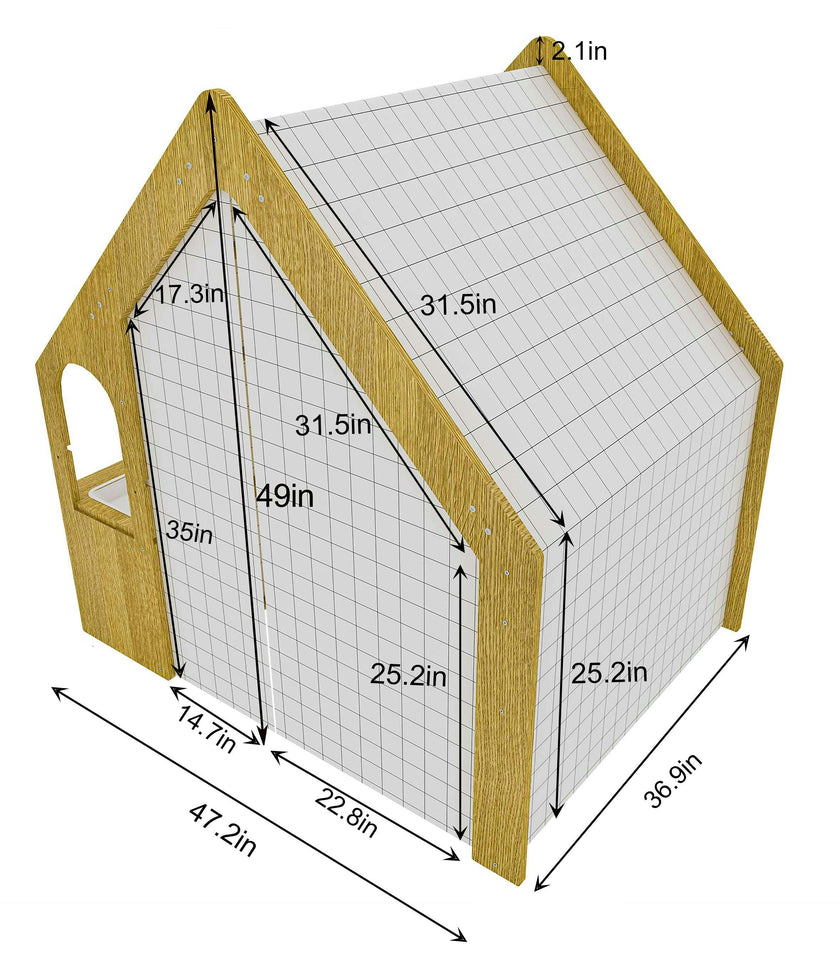 Flair | Indoor Wooden Playhouse with Desk, Chair & Chalkboard for Toddlers and Kids