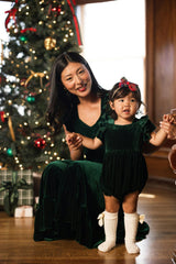 Hattie Dress in Emerald Velvet