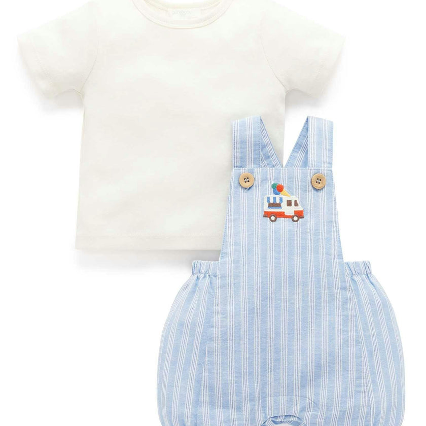 Short Leg Overall Set Laguna Stripe