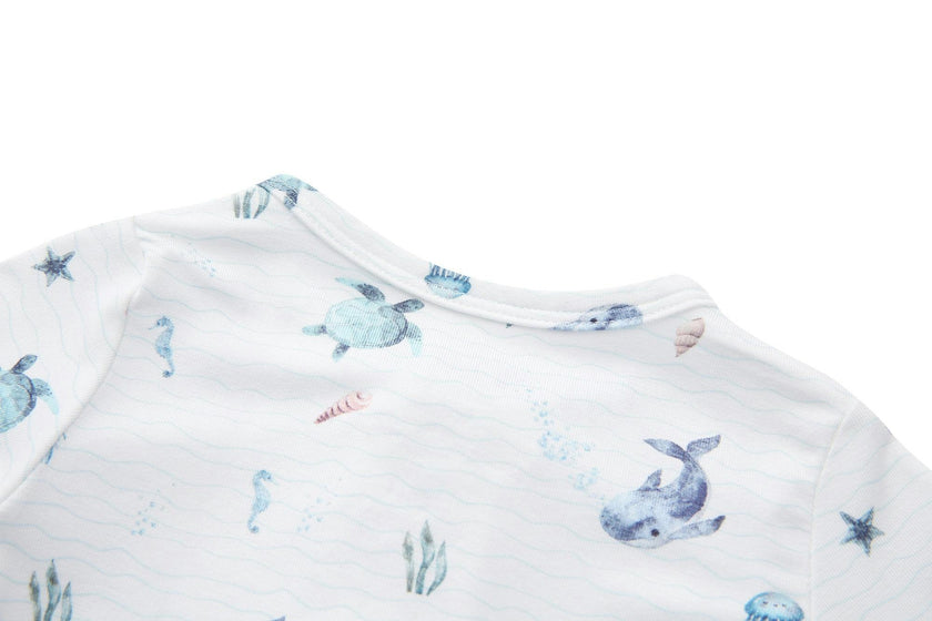 Bamboo Magnetic Footie Pajama - Le Bleu