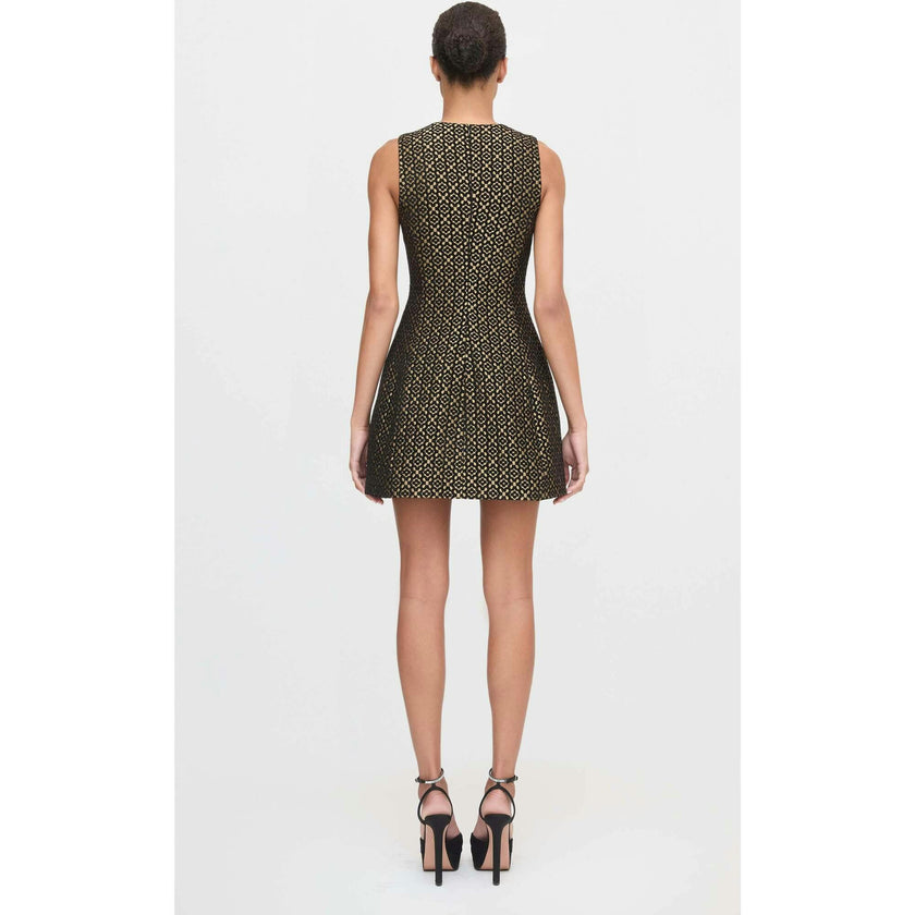 The Blythe Bow Dress - Metallic Brocade