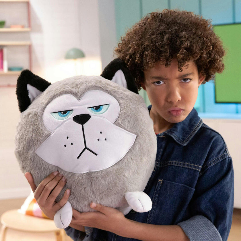 Hangry Petz: Cooper - 12" Grey & White Animal Plush