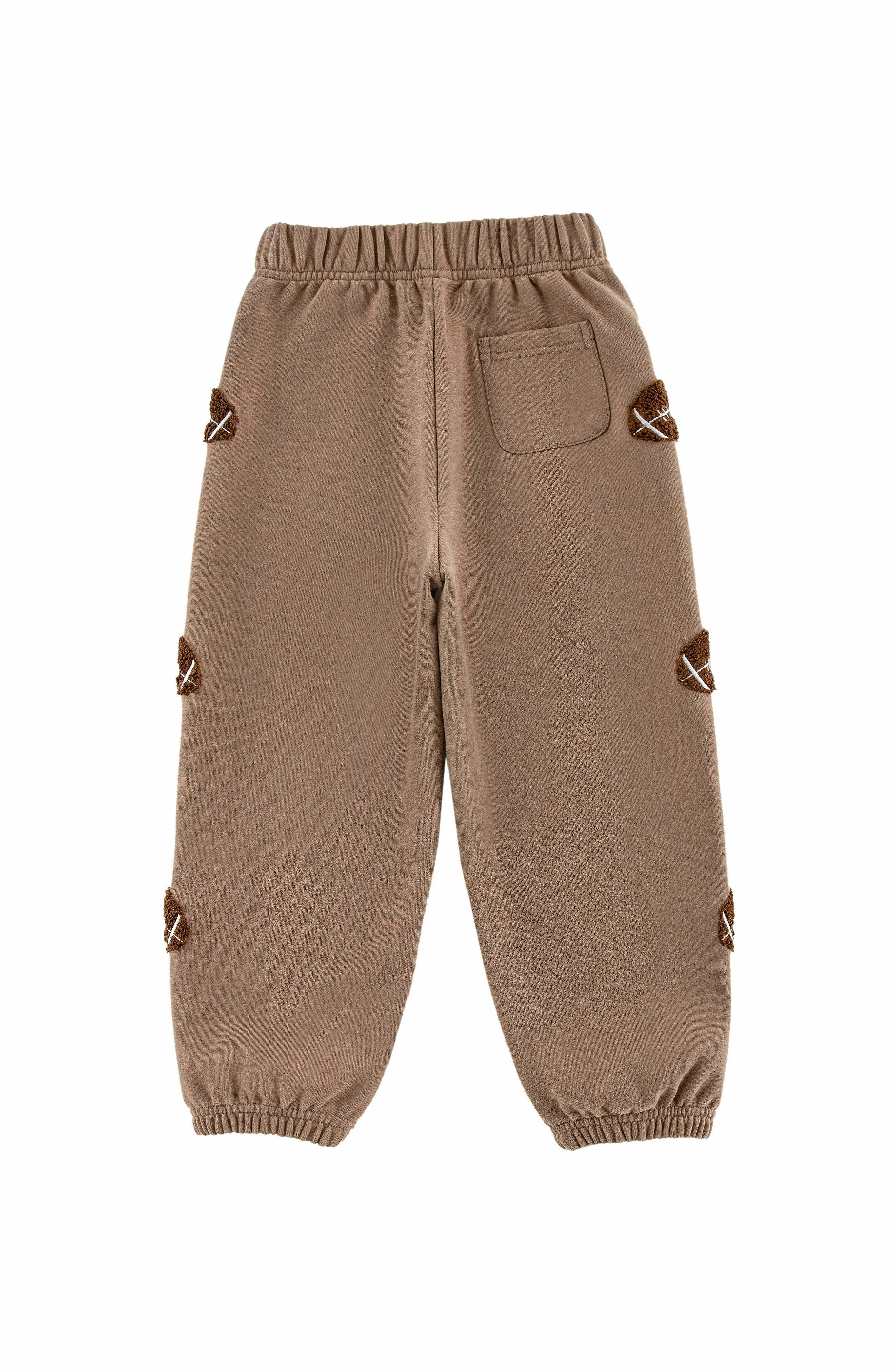 Brushed Fleece Jogger Pant with Football Patches, Taupe