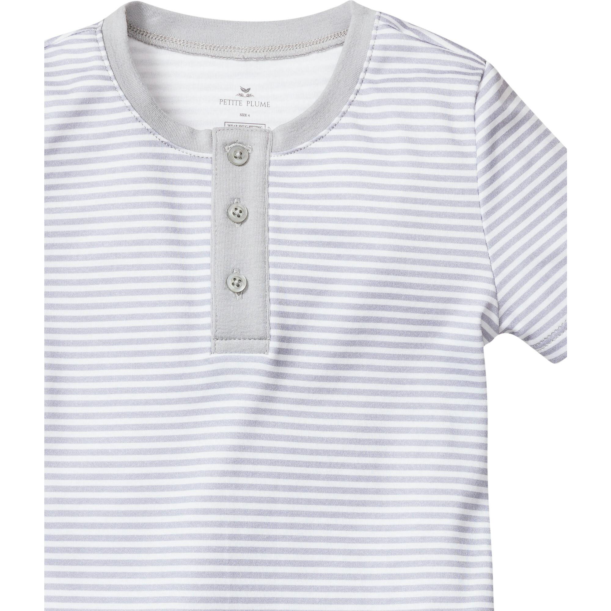 Kid's Pima Snug Fit Pajama Short Set in Pink Stripe