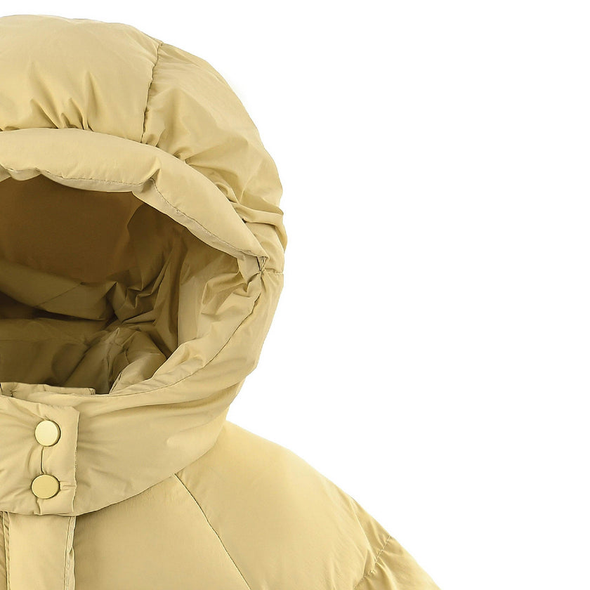 Yellow Glow Heart-Pocket Puffer Jacket