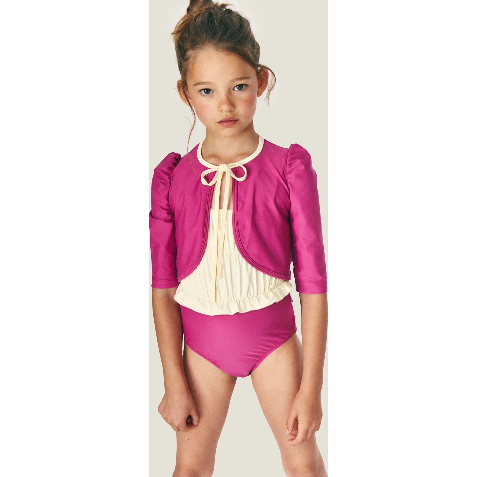 Mipounet SS26 Noélie, Swim Cardigan (ecru/pink Posh)