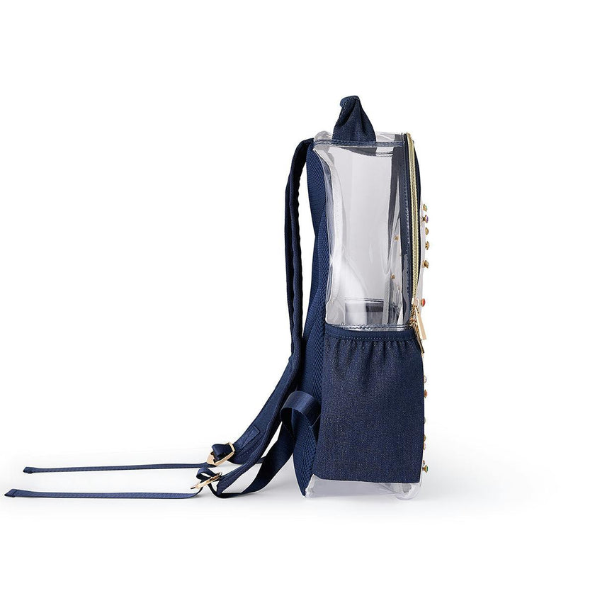 Denim and Gems Clear Backpack