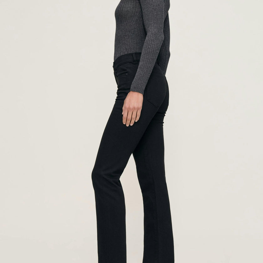 Mara Straight Mid Rise Instasculpt Ankle Jeans  Black