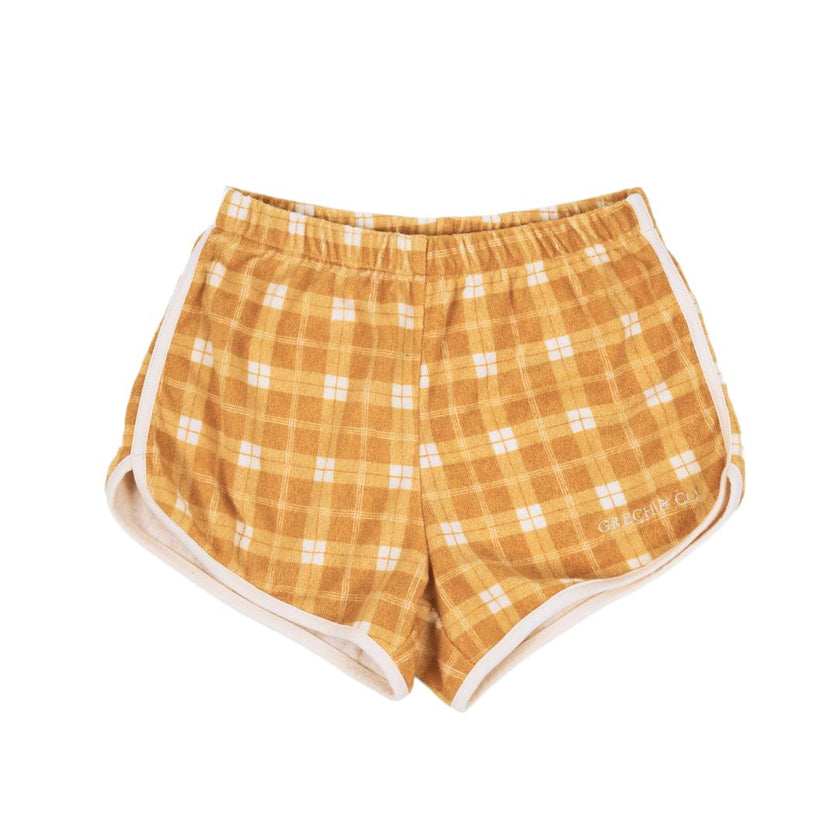 Retro Shorts | Organic Cotton Terry - Buckwheat Plaid