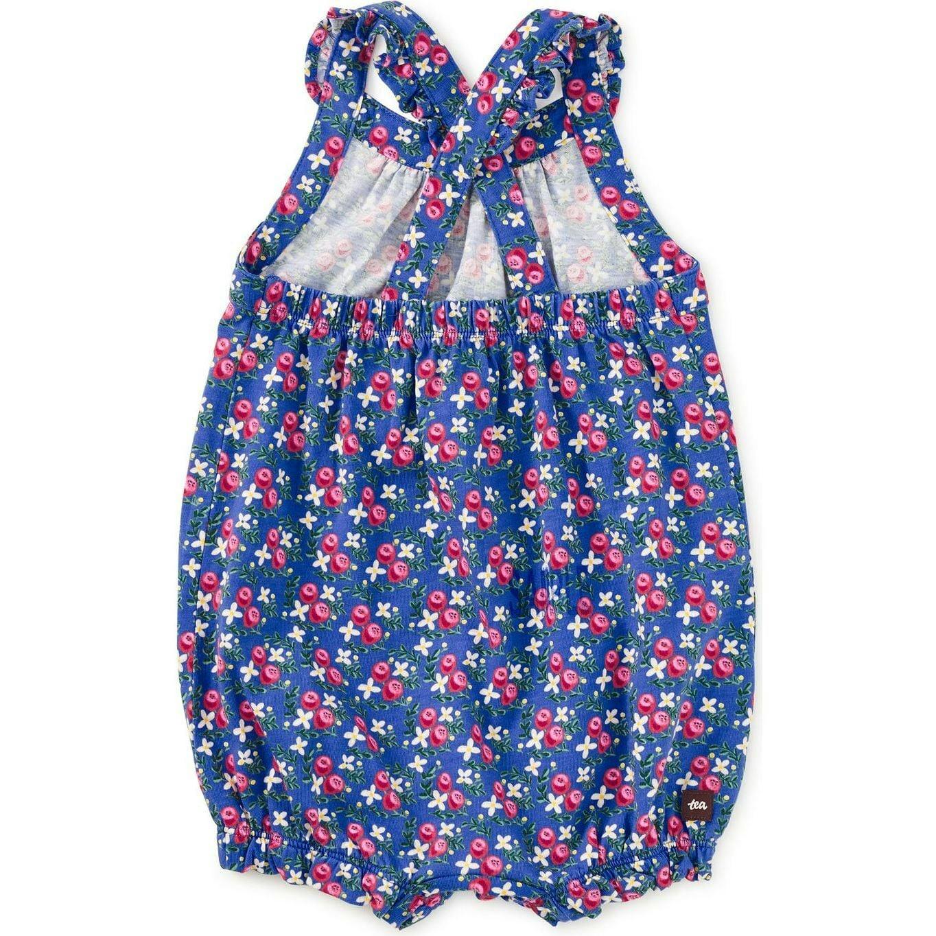 Cross-Back Baby Romper, Blue