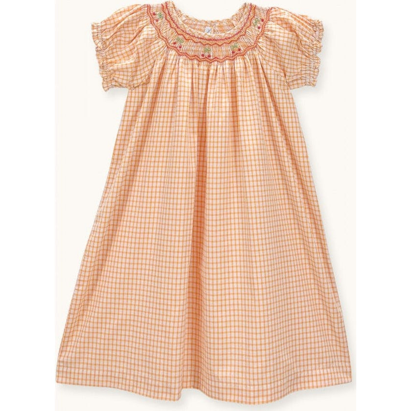 Dress Cherry Hand-Smocked Limoncello Gingham, Yellow