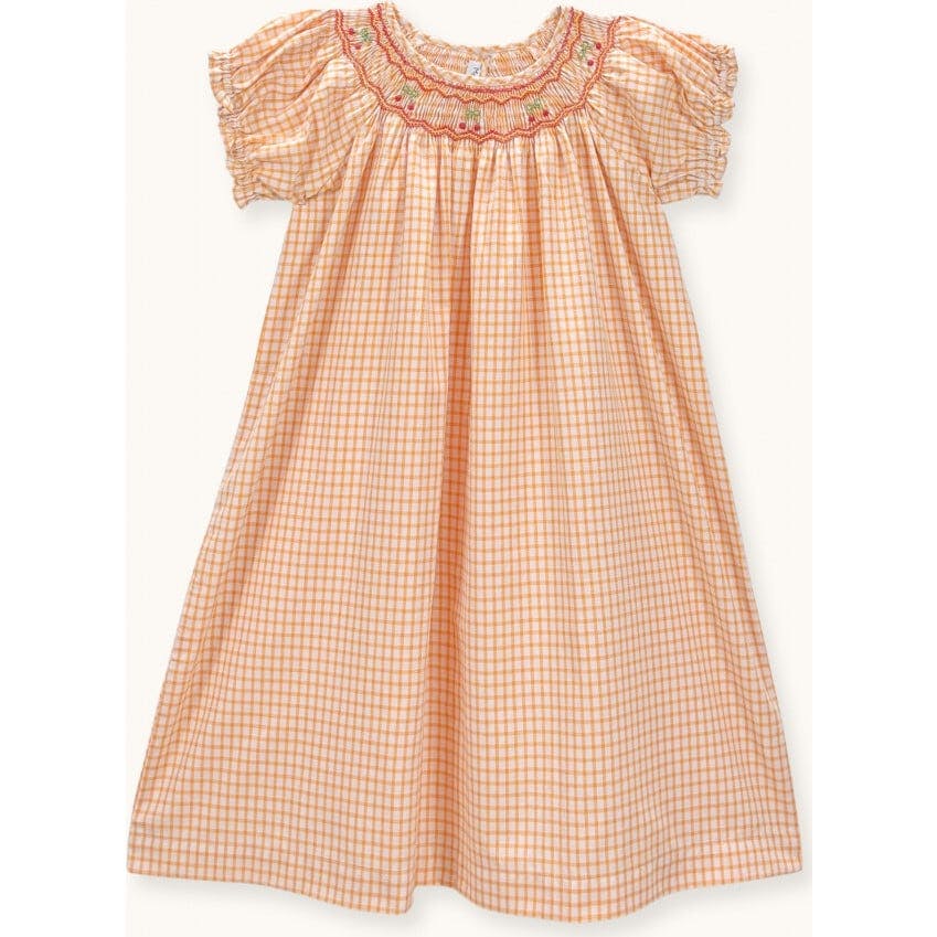 Dress Cherry Hand-Smocked Limoncello Gingham, Yellow