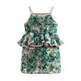 Green Zinnia Textured Skirt Set