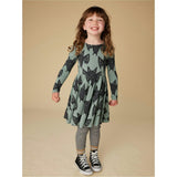 Printed Ballet Dress, Green
