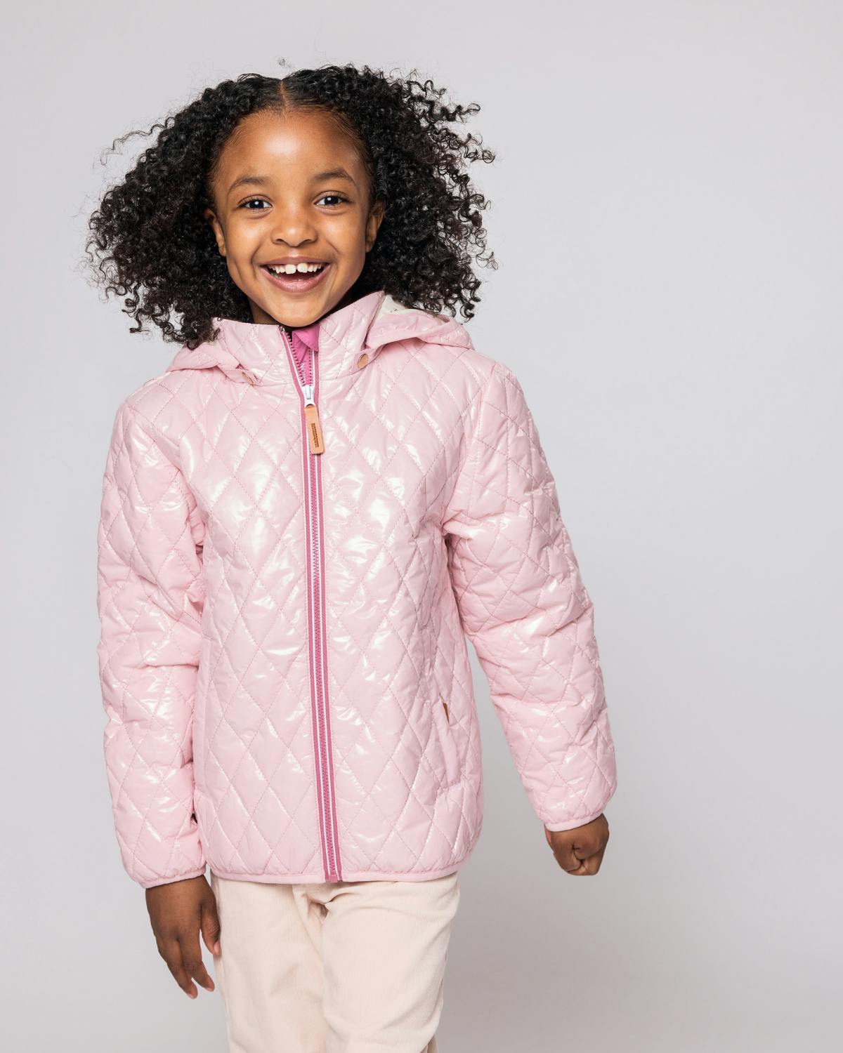 Kids Hi-Gloss Ballerina Pink Puffer Jacket