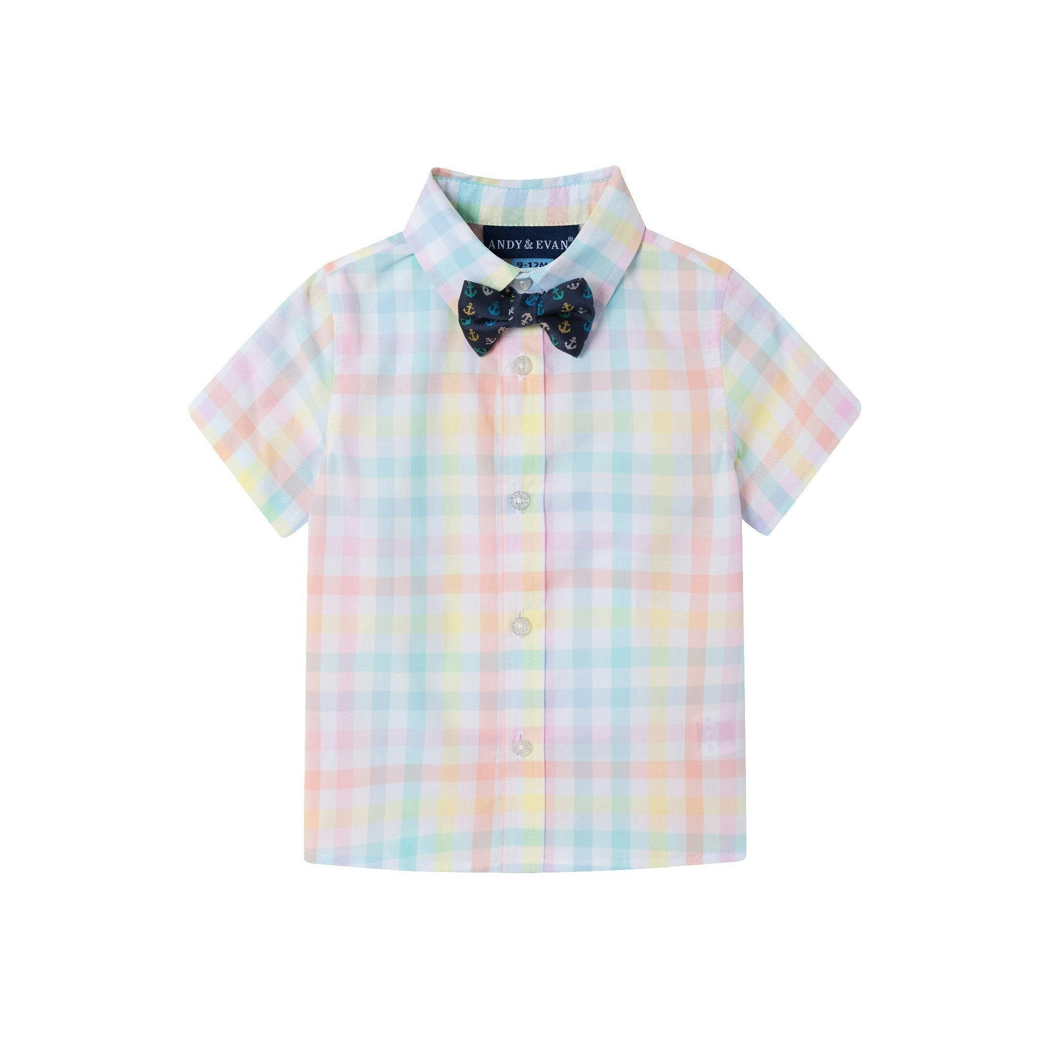 Infant 4 Piece Plaid Suspender Set