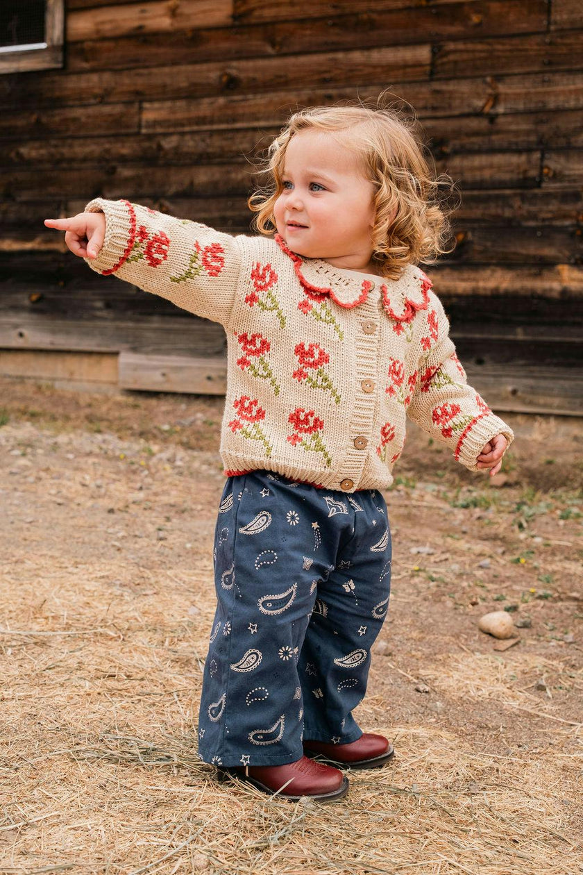 Ines Cardigan in Rouge Bloom