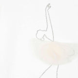 White Ballerina Embroidery T-shirt