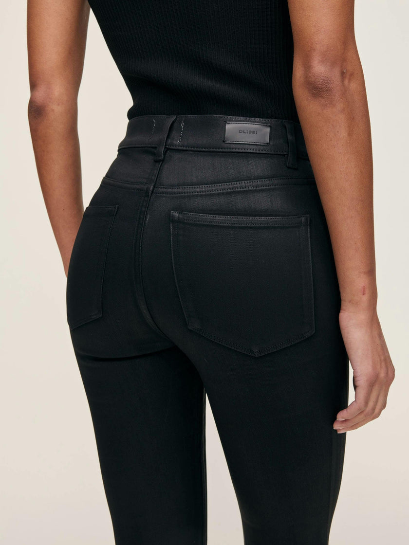 Bridget Boot High Rise Instasculpt™ Crop Jeans Black Coated